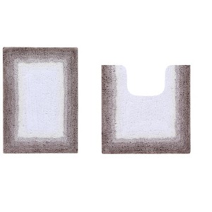 Torrent Collection 2 Piece 100% Soft Cotton Tufted Weave Bath Rug Set, Ombre Pattern, Super Soft & Absorbent, Machine Washable Bathroom Mats - 1 of 4