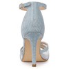 Allegra K Women's Glitter Mesh Stiletto Heel Ankle Buckle Strap Sandals - 3 of 4