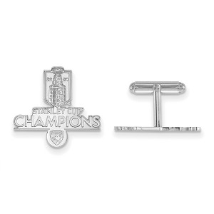 Black Bow Jewelry Sterling Silver Vegas Golden Knights NHL Cuff Links - 1 of 3