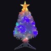 vidaXL 2 ft White Artificial Christmas Tree with LED and Fiber Optic Lighting - Lifelike PVC Tree with Color - 4 of 4