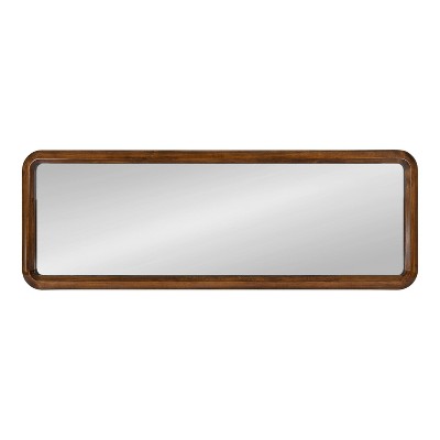 Walnut Brown Full Length Rectangular Wood Wall Mirror