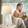 Itopfox Table Lamps Set of 2 with USB C+A Charging Ports, Touch Control Bedside Lamp, White Fabric Shade, Includes LED Bulbs - 4 of 4