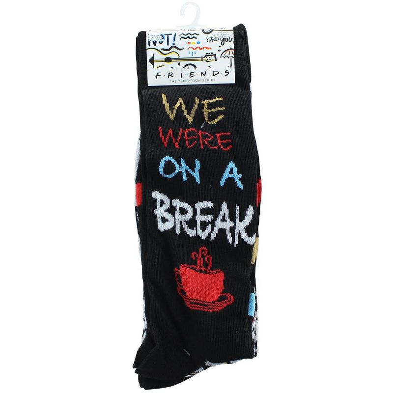 HYP Friends We Were On A Break Adult Novelty Crew Socks | 2 Pairs  | Size 6-12, 2 of 4