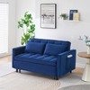 TiramisuBest 55"green velvet sofa, elegant with convenient pockets, clever interpretation of the three-in-one conversion art - 3 of 4