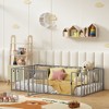 Montessori Bed Metal Floor Platform Frame with Safety Guardrails Fence Easy Assembly for Bedroom - 2 of 4