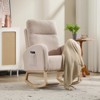 KTMBDW Nursery Rocking Chair, Teddy Upholstered Glider Rocker Rocking Accent Chair Padded Seat with High Backrest for Living Room, Bedroom, Offices - 2 of 4