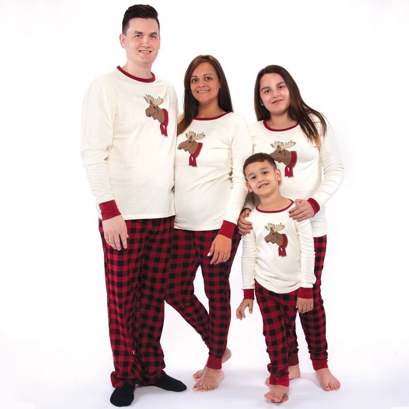 Touched by Nature Womens Unisex Holiday Pajamas, Moose, 4 of 5