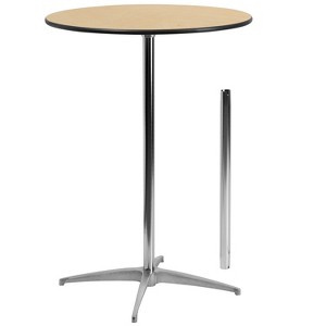 Flash Furniture 30'' Round Wood Cocktail Table with 30'' and 42'' Columns - 1 of 4