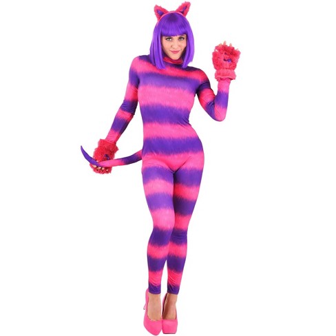 HalloweenCostumes.com X Large Women Women's Cheshire Cat Bodysuit,  Purple/Pink