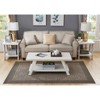 Roundhill Furniture Athens Contemporary Wood Shelf Coffee Table Set in White Finish - 2 of 4