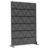 PexFix 72" x 47" Metal Privacy Screen Outdoor Freestanding Decorative Privacy Screen for Patio Deck Balcony Garden with Stable Base Triangular Black - 4 of 4