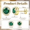 Hayoso 18K Gold Plated Halo Stud Earrings 925 Sterling Silver Cubic Zirconia Stud Earrings Round Square Diamonique Stud - 4 of 4