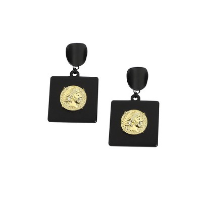 SOHI Women's Onyx Black Party Drop Earrings