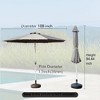 Maggift Outdoor Patio Umbrella with 8 Sturdy Ribs, Push Button Tilt and Crank, Waterproof, UV-Resistant Uitable for Garden, Gray, 108"*108"*94.44" - 2 of 4