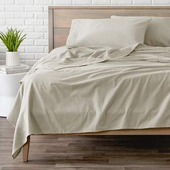 Full Warm White 4 Piece Ultra-Soft Double Brushed Sheet Set by Bare Home