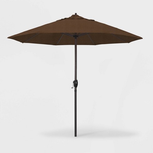 9 Casa Patio Umbrella Auto Tilt Crank Lift Olefin Teak California Umbrella Target