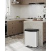 13.2 Gallon Trash Can with Soft Close Plastic Lid, Stainless Steel Garbage Can for Kitchen, Step-on Waste Bin with Liner Rim, Rear Handle, - 2 of 4