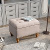 GDFStudio Thorian Mid-Century Modern Velvet Upholstered Tufted Storage Ottoman - 2 of 4