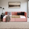 Twin Size Daybed with Storage Drawers, Upholstered Day Bed Frame Mid Century Linen Sofa Beds with Vertical Channel Tufted Headboard - Leovsnove - 2 of 4