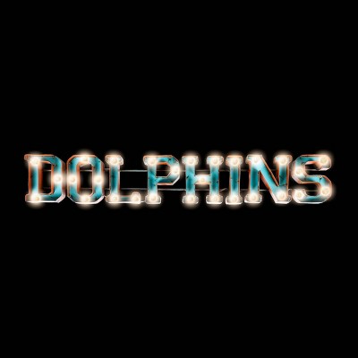 NFL Miami Dolphins Metal Signed Fixed Wall Lights