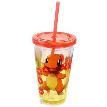 Pokemon Pikachu Patterned Reusable Plastic Straw 4-Piece Set