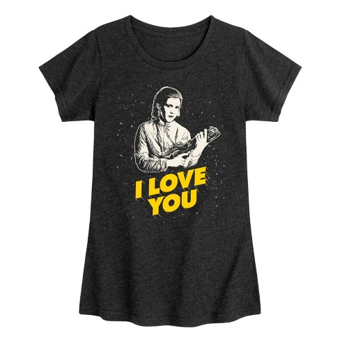 Girls' - Star Wars - Valentine I Love You -Toddler And Youth Girls Fitted Short Sleeve Graphic T-Shirt Fitted Short Sleeve Graphic T-Shirt - image 1 of 4