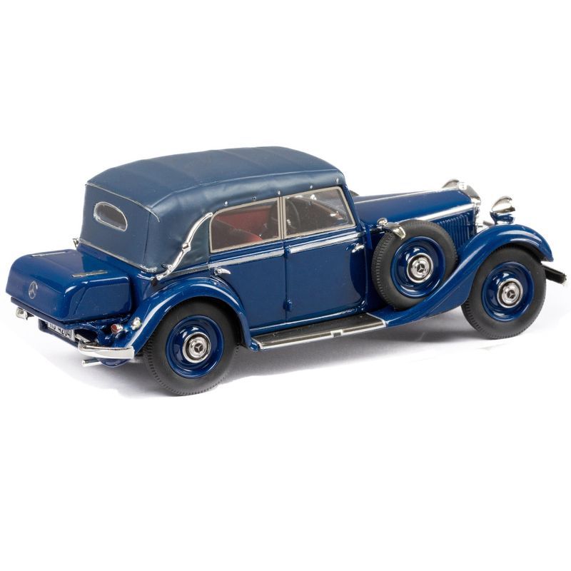 1933-37 Mercedes-Benz 290 W18 Cabriolet D (Top Up) Dark Blue with Black Top Limited Ed to 250 pcs 1/43 Model Car by Esval Models, 3 of 6