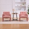 Set of 2 Accent Chair with Curved Armrests, Modern Chenille Upholstered Lounge Chair, Single Armchair for Living Room, Office-Koiai - 2 of 4