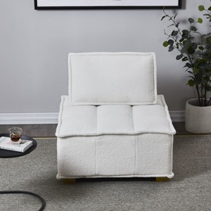 Modular Sectional Sofa Pieces,Small Dorm Room Couch Sectional Couches For Sale,Teddy Fabric Armless Couch 1 Piece-Cuddlewood - 1 of 4