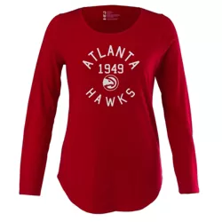 NBA Atlanta Hawks Women's Long Sleeve Scoop Neck T-Shirt