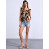 Allegra K Women's Tropical Floral Printed Square Neck Ruffle Sleeve Tank Top - 2 of 4