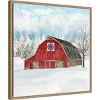 Amanti Art 22"x22" Winter Barn Quilt IV by Tara Reed Framed Canvas Wall Art - 2 of 4
