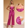 INSPIRE CHIC Women's Glitter V Neck Sleeveless Spaghetti Strap Party Cami Jumpsuits - 2 of 4
