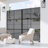 72" H×47"W Dovelina Black Outdoor Rattan Privacy Screen Decorative Garden Fence - 3 of 4