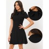 INSPIRE CHIC Women's Bow Tie Neck Short Sleeve Ruffled Hem A-Line Dress - 2 of 4