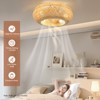 YIYIBYUS 20 Inch Farmhouse Low Profile Flush Mount Ceiling Fan with Remote Control, 6-Speed - 3 of 4