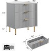 Nasitip 3-Drawer Dresser-Fluted Wooden Nightstand with Deep Storage, Wide Top Chest Organizer - 3 of 4