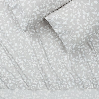 Chanasya Microfiber Bed Sheet Set 4-Piece - Soft Floral Leaves Print - Queen — фото 2