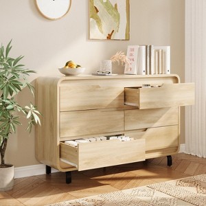 Retro Dresser Drawers,  Chest with Anti-Tip Safety, Wood Storage Cabinet for Bedroom & Living Room - 1 of 1