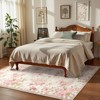 Lahome French Style Full Coverage Floral Area Rug Short Cashmere with Felt and TPE Backing for Living Room Bedroom Study Room Entryway-Pink-5'1"x7' - 2 of 4