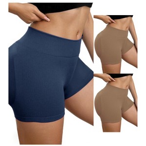 INSPIRE CHIC 3 Packs Women's Slimming Waist Butt Lifter Control Panties Workout Sport Running Shaper Short - 1 of 4