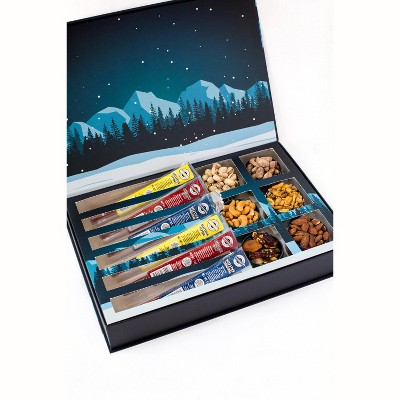 DMSnacks 12 Days of Winter Wonder Meat & Nut Advent Calendar – Gourmet Holiday Gift Box with Christmas Nuts, Meat Sticks & Seasonal Food Gift Set