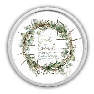For God So Loved 20 x 20 Round Framed Print - 1 of 4