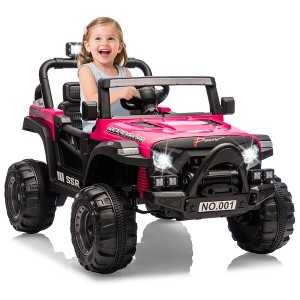 Jojoka 12V Kids Ride On Car, Electric Ride On Truck w/Parent Remote, Spring Suspension, Bluetooth Music, LED Light, 4.1Mph Max Speed - 1 of 4