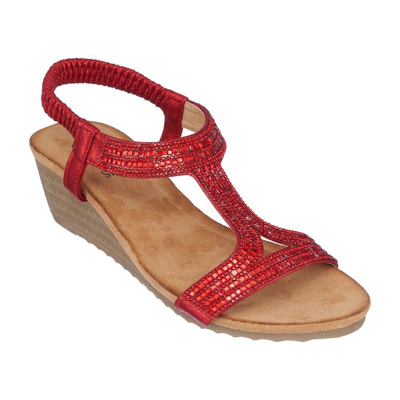 GC Shoes Coretta Embellished Slingback Wedge Sandals, 1 of 5