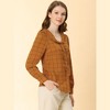 Allegra K Women's Cute Collar Checked Long Sleeve Button-Down Shirts - 4 of 4