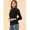INSPIRE CHIC Women's Mock Neck Ruffle Work Office Cotton Pleated Button Up Shirt - 4 of 4