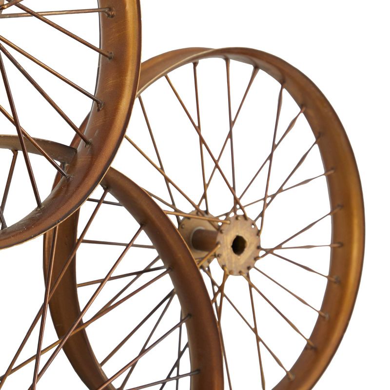 Metal Bike Wheels Wall Decor Copper - Olivia &#38; May, 4 of 7