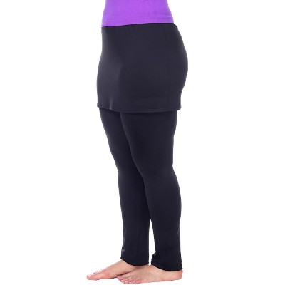 Women's Plus Size Skirted Leggings Purple 2x - White Mark : Target