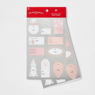 50ct Metallic Gift Tags Blush/Silver - Wondershop™